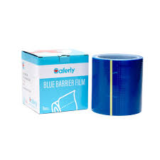 Saferly Blue Travel-Sized Barrier Film in Dispenser Box — 4” x 6”