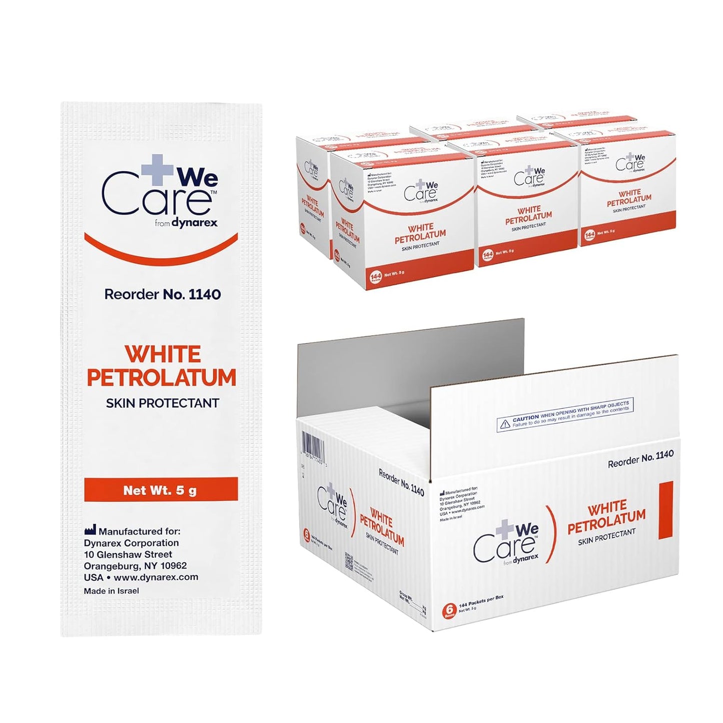 Dynarex White Petroleum , 5g Foil Packets, (1 Box of 144)