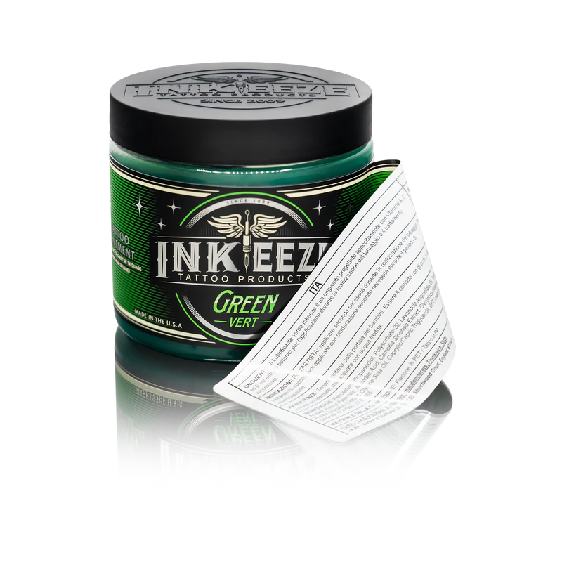 INK-EEZE Green Vert Tattooing Ointment - 16oz Jar