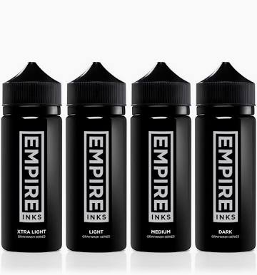 EMPIRE INK BLK-GRY BOTTLES 4oz.- 2oz.