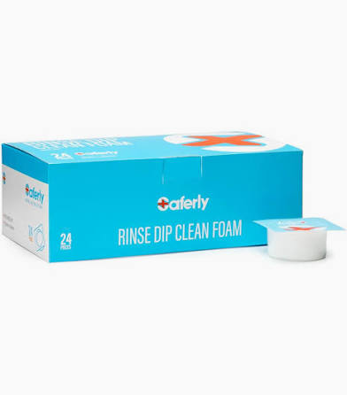 Saferly Rinse Caps with Foam — Box of 24