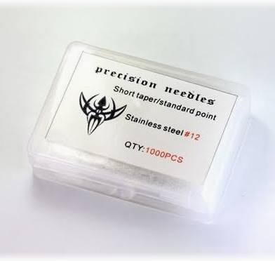 #12 Standard 1000 Loose Tattoo Needles - Short Taper